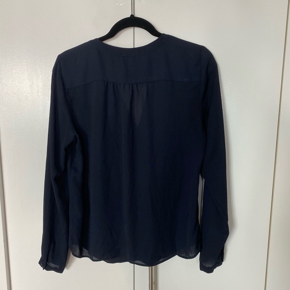 Premise Navy Chiffon Top - Picture 2 of 3